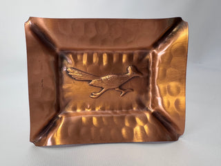 Vintage Gregorian Hand Hammered Copper Tray with Roadrunner