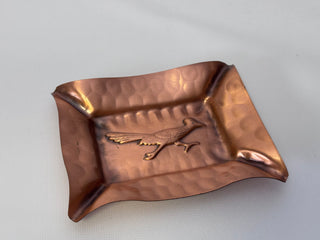 Vintage Gregorian Hand Hammered Copper Tray with Roadrunner