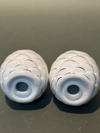 American Atelier White Pinecone Salt and Pepper Shakers Set