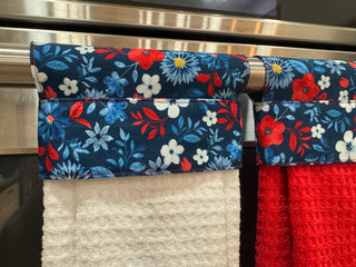 Hanging Kitchen Towel - Red White & Floral