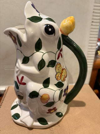 Baum Bros., "Style Eyes" Frog Pitcher - butterfly Garden pattern