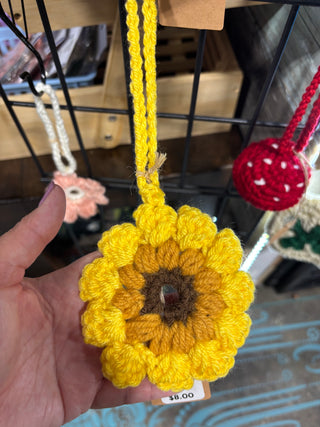Crochet Sunflower Bag Charm