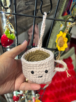 Crochet Coffee Cup Bag Charm