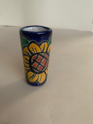 Talavera shot glass sunflower