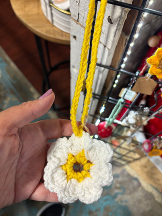 Crochet Daisy Bag Charm
