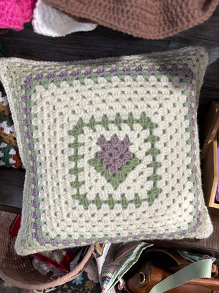 Lavender Tulip Crochet Pillow