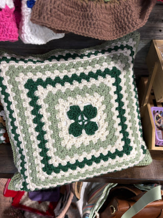 St Paddys Crochet Pillow