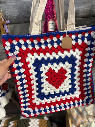 Crochet Patriotic Tote