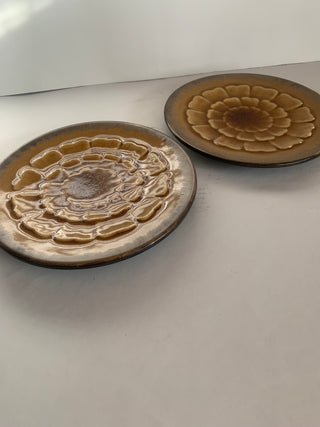 Pier 1 Lotus Gold 8” plate set/2