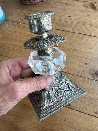 MCM Ornate Silver Candlestick