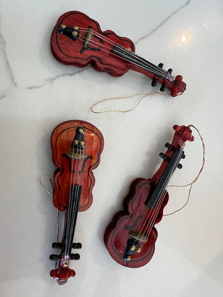 Kurt Adler Violin Ornaments (Set of 3)