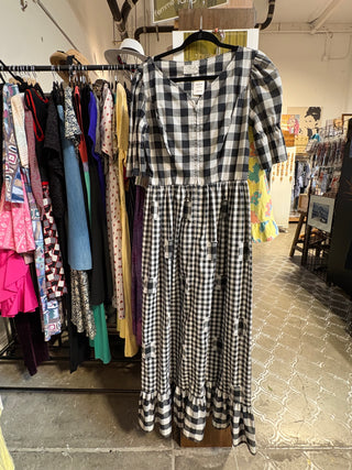 50s gingham maxi dress