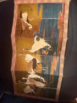 Japanese Art Bhyobu Folding Screen Masterpieces of Flock of Cranes