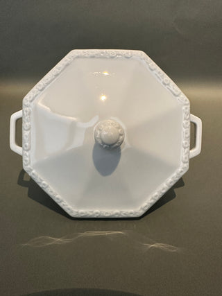 Vintage Rosenthal Germany Maria White Porcelain Serving Set - Large & Small Covered Tureens with Gravy Boat (Circa 1950s - 1970's)