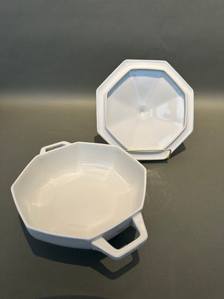 Vintage Rosenthal Germany Maria White Porcelain Serving Set - Large & Small Covered Tureens with Gravy Boat (Circa 1950s - 1970's)