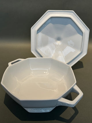 Vintage Rosenthal Germany Maria White Porcelain Serving Set - Large & Small Covered Tureens with Gravy Boat (Circa 1950s - 1970's)