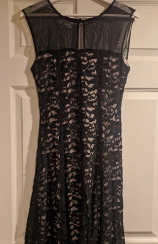 Dress Barn Sleeveless Black Lace Dress Size 12