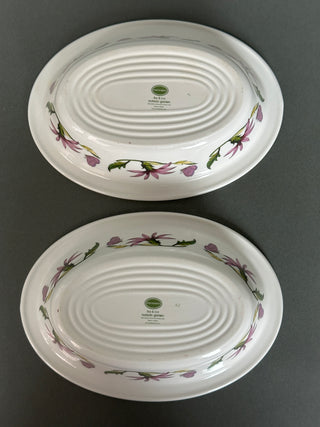 Portmeirion Botanic Garden Fire & Ice 8” Oval Baking Dishes Shrubby Peony - Set of 2
