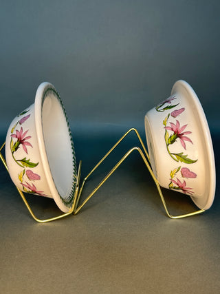 Portmeirion Botanic Garden Fire & Ice 8” Oval Baking Dishes Shrubby Peony - Set of 2