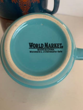 Boho World market stacking set/4 mugs