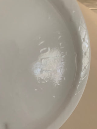 Vntg milk glass Holland Deft Blue style jar