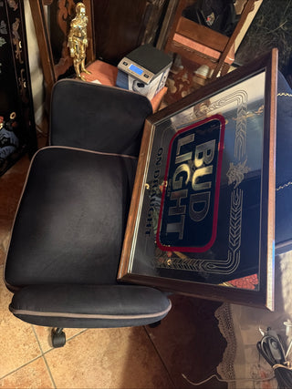 Vintage Bud Light Beer Bar Man Cave Mirror Sign Anheuser Bush