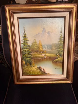 Vintage Rare Signed Bill Atkinson 22" X 18" Gold Frame