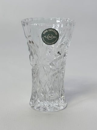 Vintage Lenox Fine Crystal Vase, Czech Republic, Diamond Cut Glass Bud Vase 5.5"