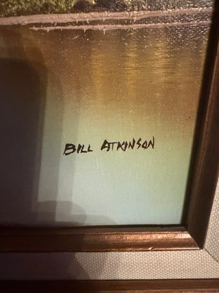 Vintage Rare Signed Bill Atkinson 22" X 18" Gold Frame