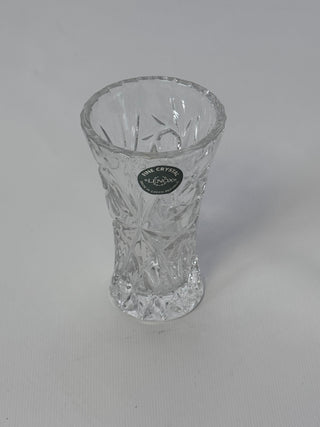 Vintage Lenox Fine Crystal Vase, Czech Republic, Diamond Cut Glass Bud Vase 5.5"