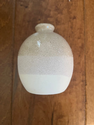 SMALL ROUND BEIGE CERAMIC VASE
