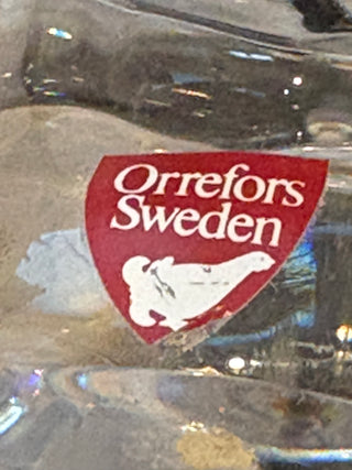 Orrefors Sweden Clear Crystal Rabbit w/baby bunny 5" x 3.75"