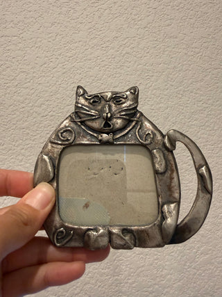 Vintage Pewter Kitty Cat Kitten Frame 1997