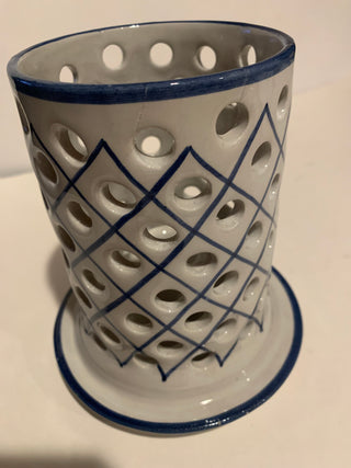 Vntg Portuguese Luminary Blu/wht 5.5x8”