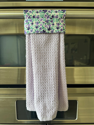 Hanging Kitchen Towel - Purple Flowers