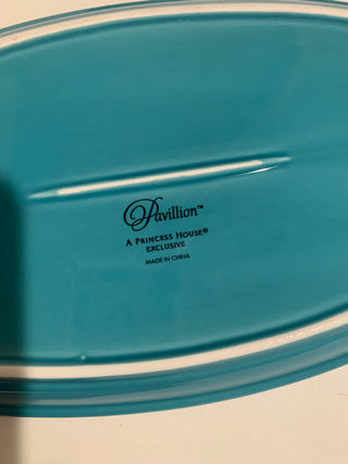 Teal Pavillion 7x16” Princess House platter