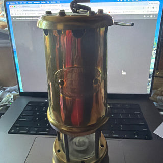 Vintage Brass 'Hookley Lamp & Limelight Company' Miners Lamp
