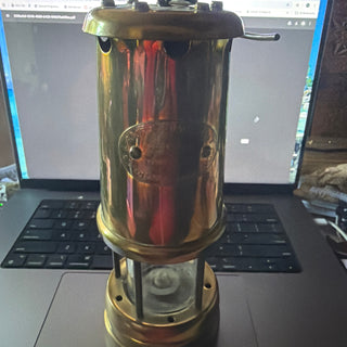 Vintage Brass 'Hookley Lamp & Limelight Company' Miners Lamp