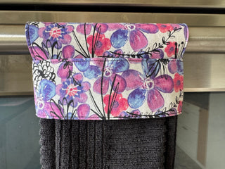 Hanging Kitchen Towel - Purple Flowers