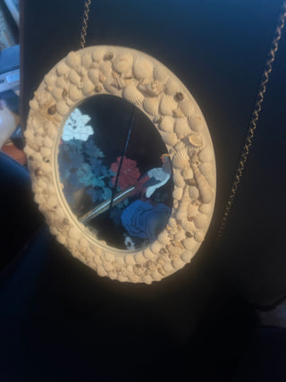 Seashell Wall Mirror Coastal Boho Oval mirror 16" X 13.5"
