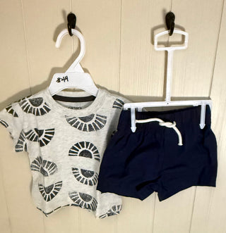 Blue Sun T-shirt & Shorts, 2 piece 3 months