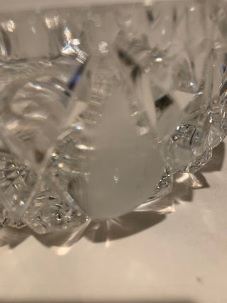 Vntg heavy crystal 5” glass ashtray