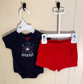 Baby Sparkle Onesie & Shorts, 2 piece 3 months