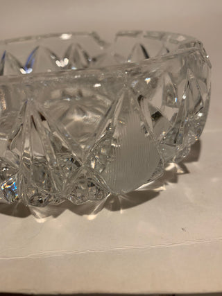Vntg heavy crystal 5” glass ashtray