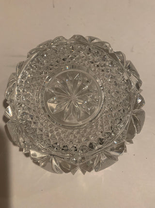 Vntg heavy crystal 5” glass ashtray