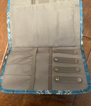 BLUE FLORAL TRAVEL JEWELRY CASE
