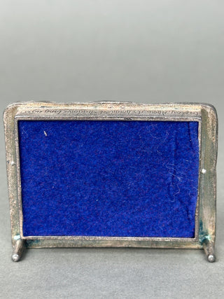 🌸 Vintage Silver Scenes Secret Garden Mini Frame Solid Pewter Silver Plate 🌸