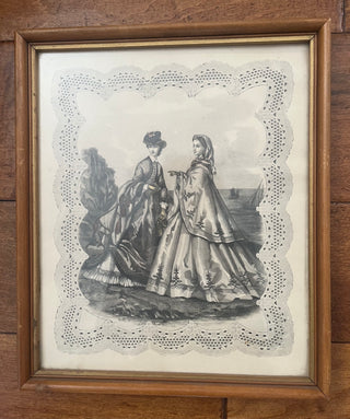 VINTAGE FRAMED BLK/WHT FASHION PRINT