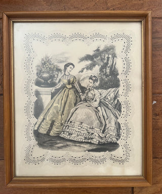 VINTAGE FRAMED BLK/WHT FASHION PRINT