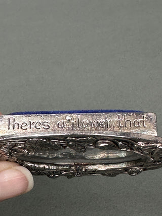 🌼Silver Scenes Celandine Flower Mini Oval Frame Solid Pewter Silver Plate 🌼